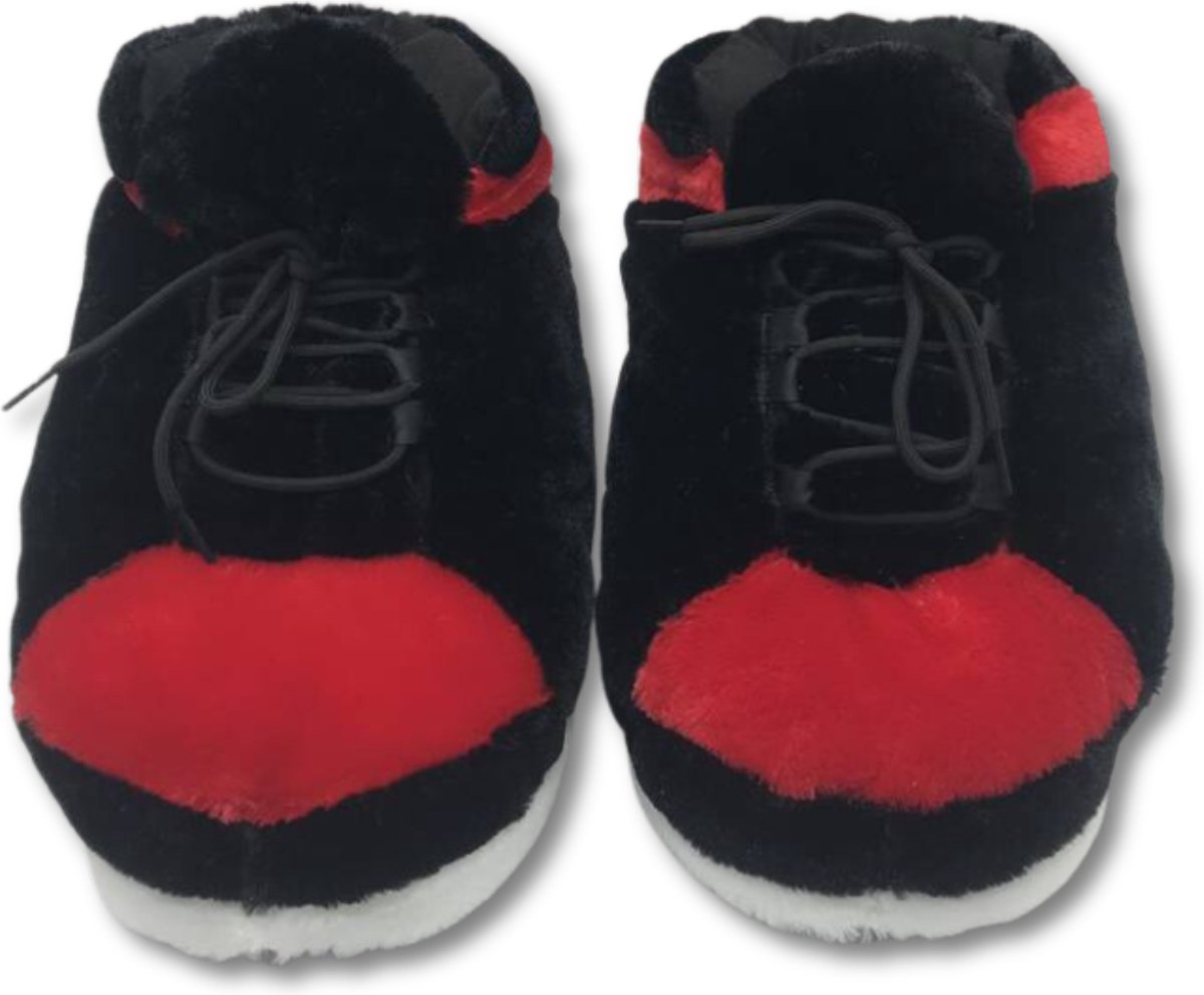 Xerolax Pantoffels Sloffen Slippers Warme Pantoffels Pluche Onesize Rood & Zwart