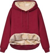 Xerolax Couverture à capuche - Pull chaud femme - Chandails femme - Pull polaire - Hiver - Pull en laine femme - Couverture avec manches - Blanket à capuche - Rouge - Taille XL