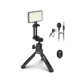 DigiPower Professionele Video/ Vlog kit "The Instructor" DP-VLX100 - Smartphone/ Camera - 112 LED Light met filter - Tie clip microfoon - Tripod statief - Bluetooth remote control
