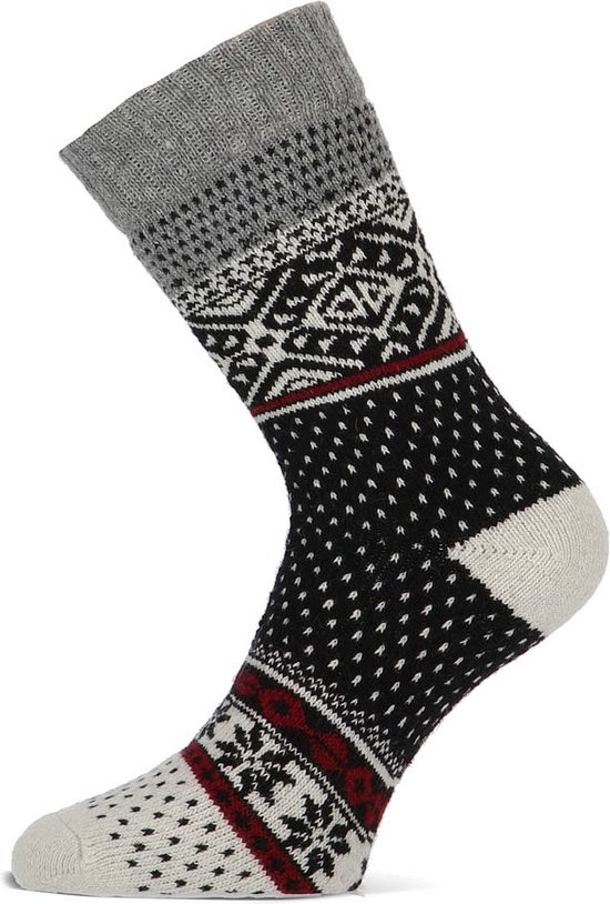 Basset - Heren - Wollen Nordic Socks - Herensokken - Winter - 45% Wol - Maat 39/42 - Zwart