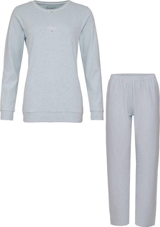 By Louise Dames Pyjama Set Lang Effen Mint Groen - Maat S