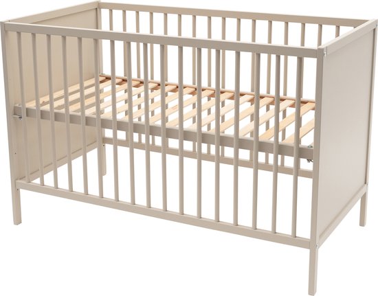 Bebies First Baby Bed Dicht 60x120 Verstelbare Bodem - Clay