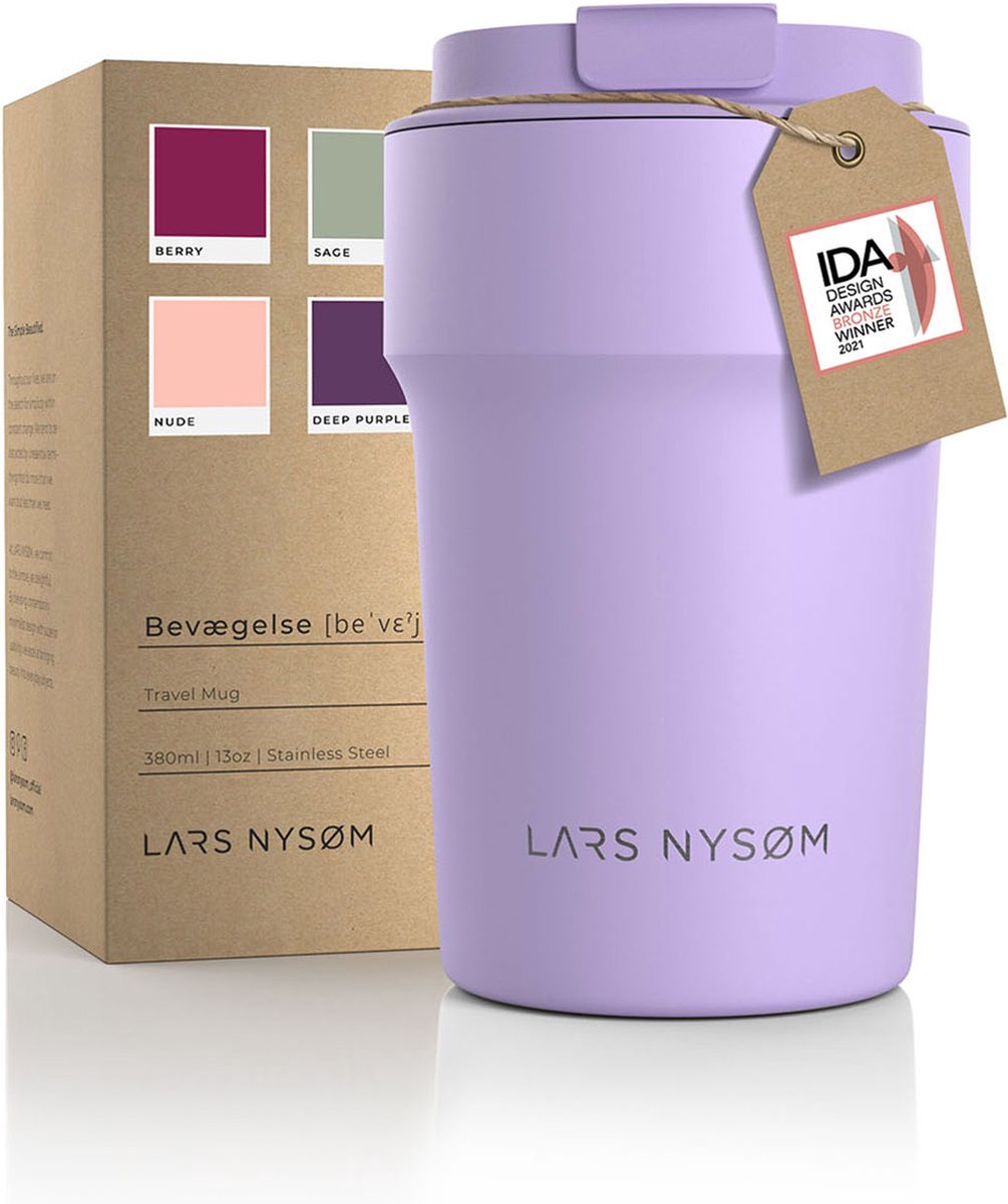 LARS NYSØM - 'Bevægelse' Thermo Coffee Mug-to-go 380ml - BPA-vrij met  Isolatie 