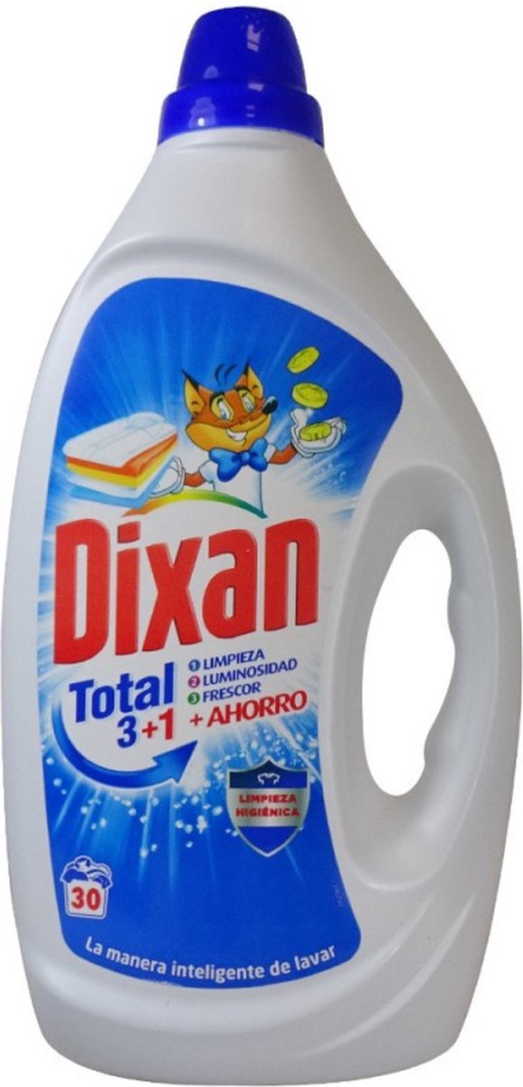 Dixan - Total - Effective Cleaning Action - Vloeibaar Wasmiddel - 1,5L - 30 Wasbeurten