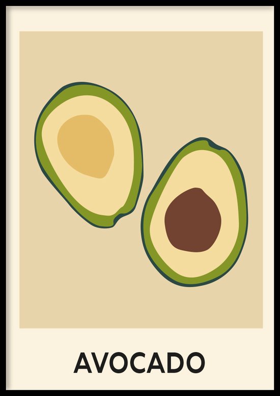 Poster Avocado - Home poster - 30x40 cm - Exclusief lijst - WALLLL