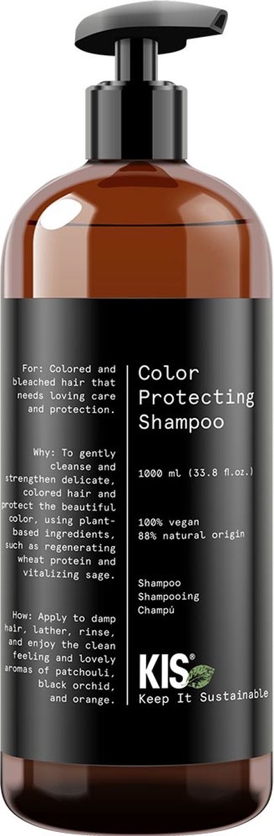 KIS Green Color Protecting Shampoo 1000 ml - Normale shampoo vrouwen - Voor Alle haartypes