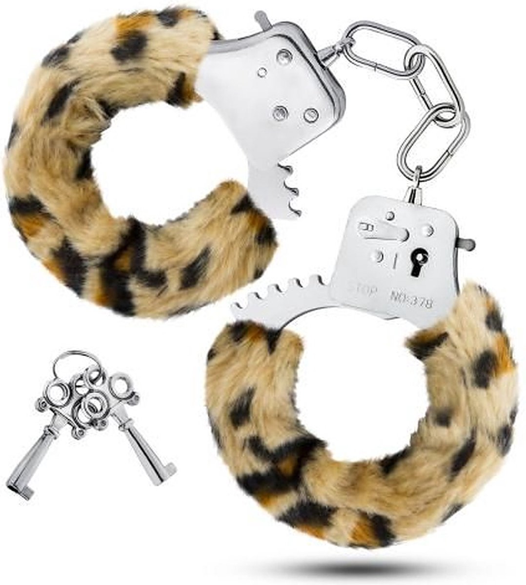 Metalen handboeien met tijgerprint - incl 2 sleutels - discreet verzonden