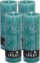 SPAAS Kaarsen - Rustieke kaarsen 68/190 mm - Stompkaars - 95 branduren - Emerald Groen - 4 stuks - Voordeelverpakking