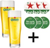 Coffret cadeau verre à bière 2x Verres à bière Heineken Elipse 25cl + 1 rouleau de Feutrage Heineken Gift Mancave
