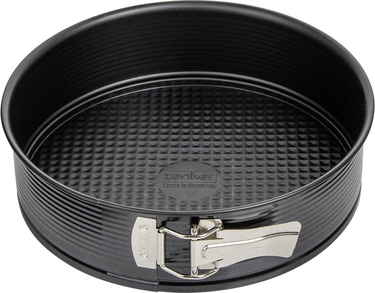springform pan Ø 30 cm is a black steel baking pan with leak protection and non-stick coating, round cake pan with flat bottom (Colour: black), Quantity: 1 piece Brand: Zenker