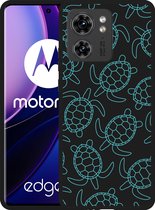 Cazy Hoesje Zwart geschikt voor Motorola Edge 40 Schildpadjes