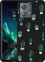 Cazy Hoesje Zwart geschikt voor Motorola Edge 40 Neo Green Cactus