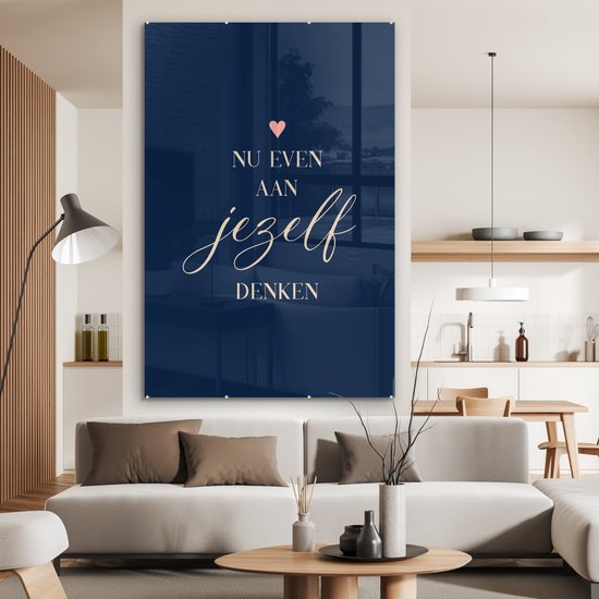 MuchoWow® Peinture sur verre 120x180 cm - Peinture sur verre - Guérissez bientôt - Dictons - Coeur - Pensée - Photo sur verre acrylique - Peintures