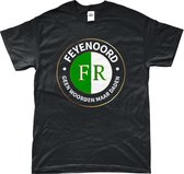Feyenoord Shirt - Geen Woorden Maar Daden 2 - T-Shirt - Rotterdam - 010 - Voetbal - Artikelen - Zwart - Unisex - Regular Fit - Maat L