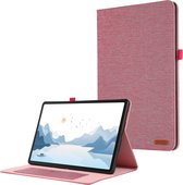 Case2go - Tablet hoes geschikt voor Lenovo Tab P12 (2023) - Bookcase van spijkerstof met pasjeshouder - Roze