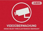 ABUS AU1421 Waarschuwingssticker Camerabewaking Taal Duits (b x h) 74 mm x 52.5 mm
