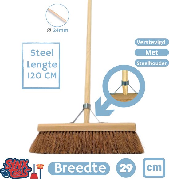 Zaalveger Solide Kokos 50 cm met steel 150 x 2,8 cm -1550555