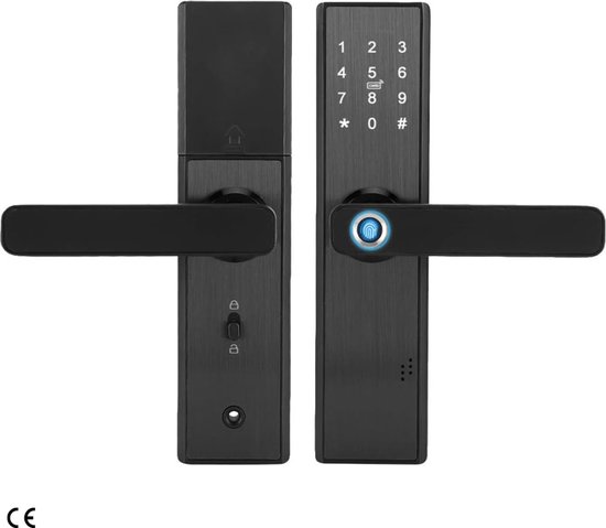 Smart Doorlock - Werkt Op Vingerafdruk - Veilig en Handig Vingerafdruk en Touch Screen WiFi Keyless Deurslot - Slim Elektronisch Wachtwoord met APP Ondersteuning - Ideaal voor Kantoren, Hotels en Thuisgebruik - Merkloos