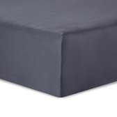 VISION Hoeslaken - Jersey katoen - Rekbaar, zacht en perfecte pasvorm - 140 x 200cm met 30cm hoekhoogte voor 1persoons bed - Antraciet - 100% katoen Jersey