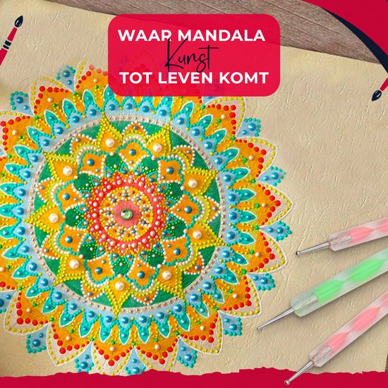 Mandala set 32 stuks Schilderen Dotting Tools Verf accessoires – Schilderset – Sjabloon - Tekenen - Voor Volwassenen - Penselen - Sjablonen - Nail art - ArtJo
