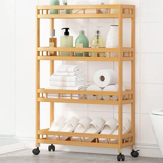 4goodz Serveerwagen met 3 opbergvakken en plateau 40x60x79 cm - Zwart - 5five
