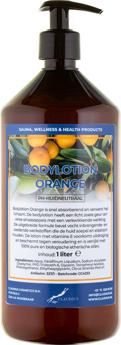 Goedkoopste Bodylotion Orange 1 Liter - met gratis pomp