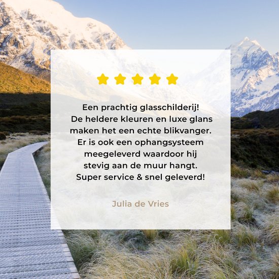 Chemin des montagnes sur Glas 120x80 cm - Tirage photo sur Glas (décoration murale en plexiglas)