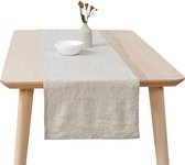 100% puur linnen tafelloper met steen gewassen 40 x 140 cm, voor eetkamer, keukentafel, handgemaakt van Europese vlas, , machinewasbaar