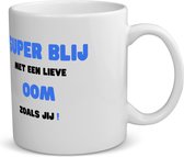 Akyol - super blij met een lieve oom zoals jij koffiemok - theemok - Oom - de liefste oom - verjaardag - cadeautje voor oom - oom artikelen - kado - geschenk - 350 ML inhoud