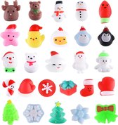 26 stuks kerstsquishy speelgoed dier knijpen bulk kinderen mini kerstbomen sneeuwpop kerstman hert pinguïn beer sneeuwvlokken kerstfeest zakvulling verjaardag