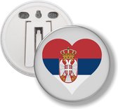 Button Met Clip - Hart Vlag Servië