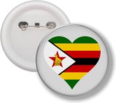 Button Met Speld - Hart Vlag Zimbabwe