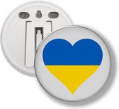Button Met Clip - Hart Vlag Oekraine