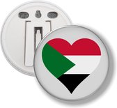 Button Met Clip - Hart Vlag Soedan