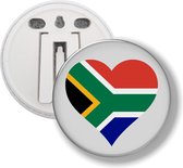 Button Met Clip - Hart Vlag Zuid Afrika