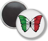 Button Met Magneet - Vlinder Vlag Italië - NIET VOOR KLEDING