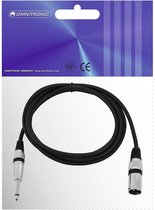 Omnitronic 3022519B XLR Adapterkabel [1x XLR-stekker 3-polig - 1x Jackplug male 6,3 mm (mono)] 2.00 m Zwart