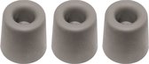 QlinQ Deurbuffer - 3x - deurstopper - grijs - rubber - 50 x 35 mm - schroefbevestiging