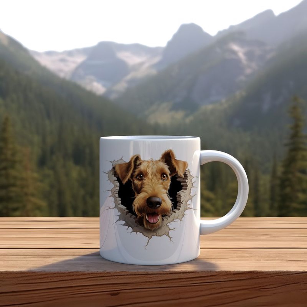 Mok Airedale Terrier Beker cadeau voor haar of hem, kerst, verjaardag, honden liefhebber, zus, broer, vriendin, vriend, collega, moeder, vader, hond