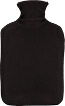 H&S Collection Warmwaterkruik - met fleecehoes - zwart - 1,75L - kruik