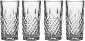 LAV longdrink/water/drinkglazen Odin - gedecoreerd glas - 4x stuks - 350 ml