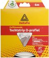 Deltafix Tochtstrip - tochtwering - wit - zelfklevend - O-profiel - 6 m x 9 mm x 6 mm