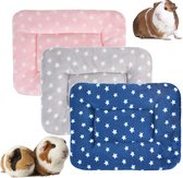 3 stuks pluche bed voor kleine dieren, warme pluizige puppydeken, fleece slaapkussen cavia hamster konijn bedmat voor kitten, konijntje, chinchilla, eekhoorn, egel (klein: 15 x 28 cm, F)