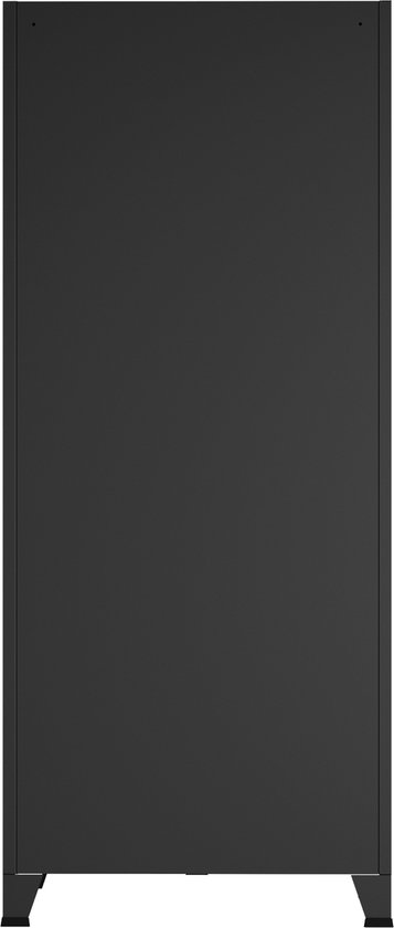 Armoire métallique Hankasalmi avec 2 tiroirs 180x90x40 cm noir