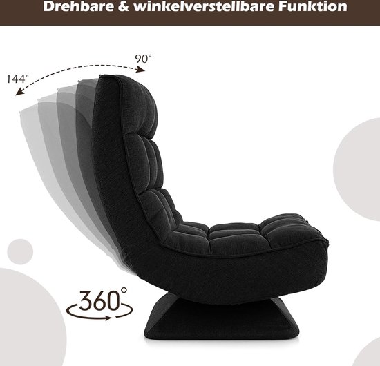 COSTWAY Floor Chair with 5 Levels Adjustable Backrest, Floor