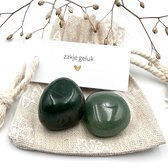 Sneeuwzakje Geluk - Aventurijn gepolijst -edelstenen set-geluksbrenger-geschenkzakje-cadeau voor hem/haar-brievenbus-vriendschap-nieuwe baan