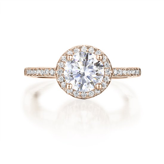 Seraphina - Moissanite Halo Verlovingsring - 2 karaat