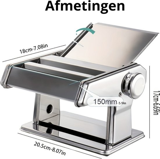 Pastamachine - Pastamaker - Lasagne - Spaghetti - Tagliatelle - Keukenmachine van Merkloos — afbeelding 3