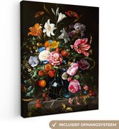 Schilderijen op canvas - Stilleven met bloemen Jan Davidsz. de Heem 120x160 - Kamer decoratie accessoires - Schilderij oude meesters woonkamer - Wanddecoratie slaapkamer - Muurdecoratie keuken - Wanddoek interieur - Woondecoratie huis