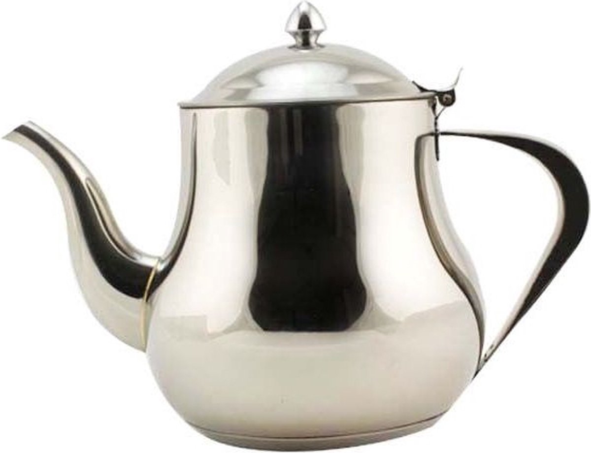 Ferveo | Zana Theepot - Zilver - RVS - 2.0 Liter - Marokkaanse Theepot - Inductie geschikt